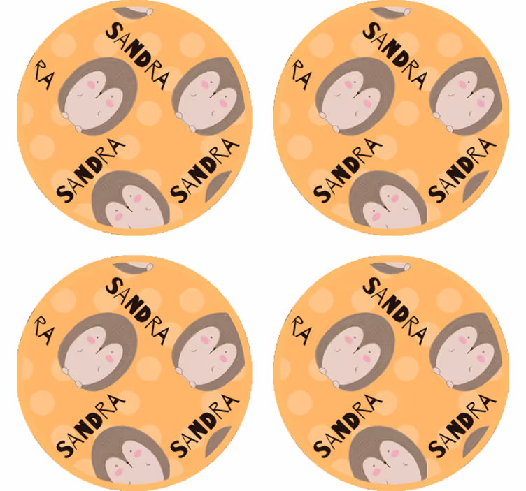Dessous de verre Porc-épic dessiné avec nom - TenStickers