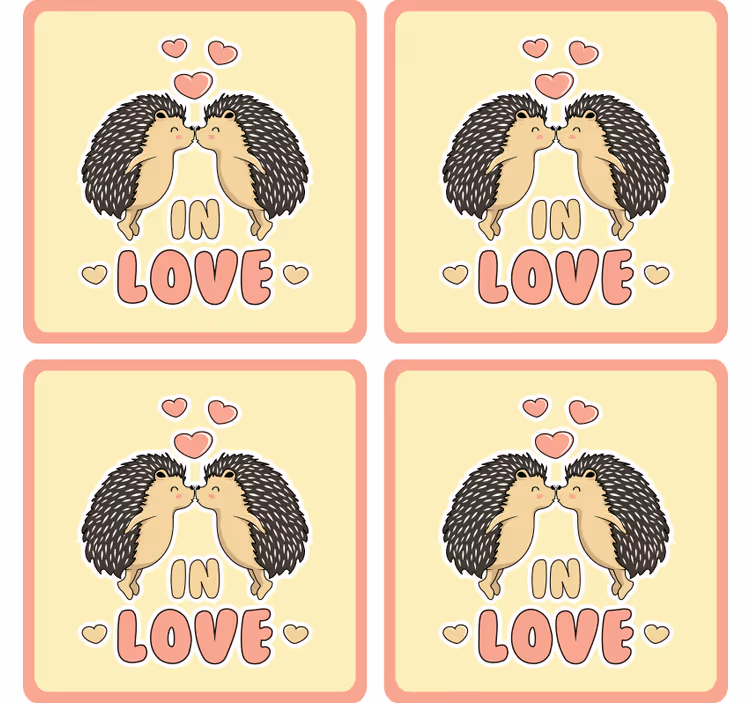 dessous de verre porc-épic amoureux - TenStickers