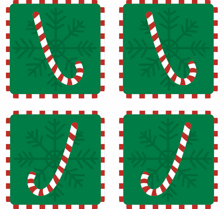 Sous verre noël design flocon de neige sucette - TenStickers