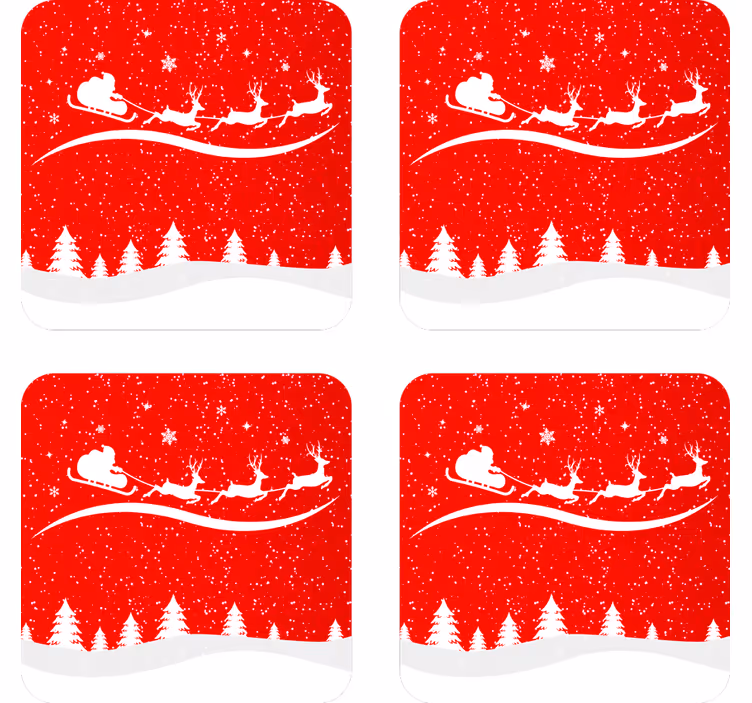 Sous verre noël traîneau de noël avec rennes - TenStickers