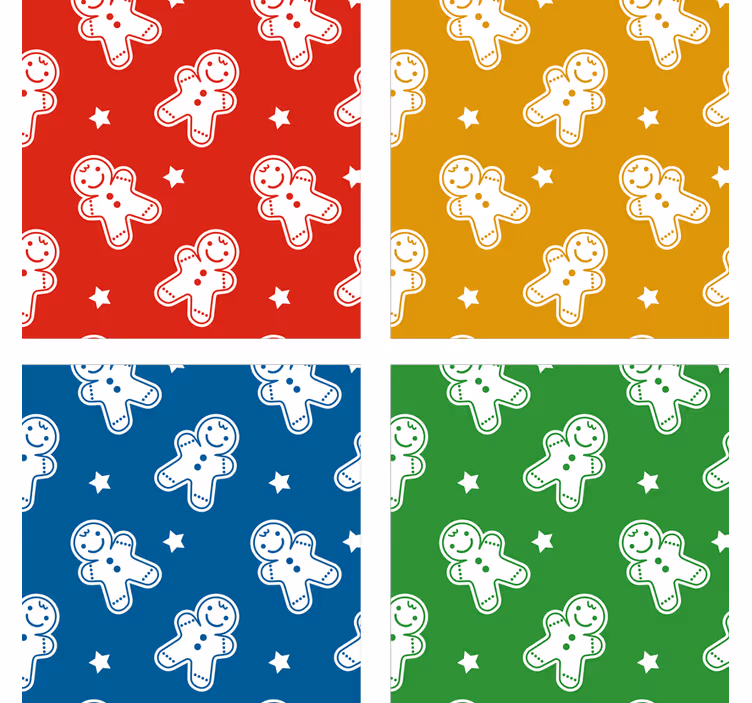 Sous verre noël motif bonhommes en pain d'épice - TenStickers