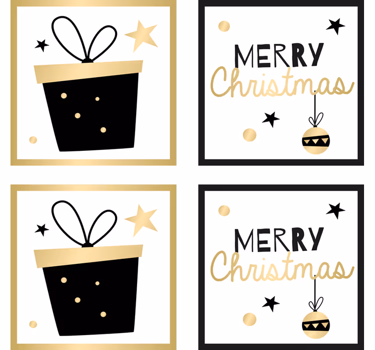 Sous verre noël design cadeau de fête joyeuse - TenStickers