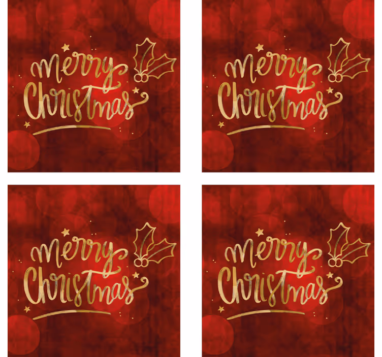 dessous de verre noel Joyeux noël en rouge - TenStickers