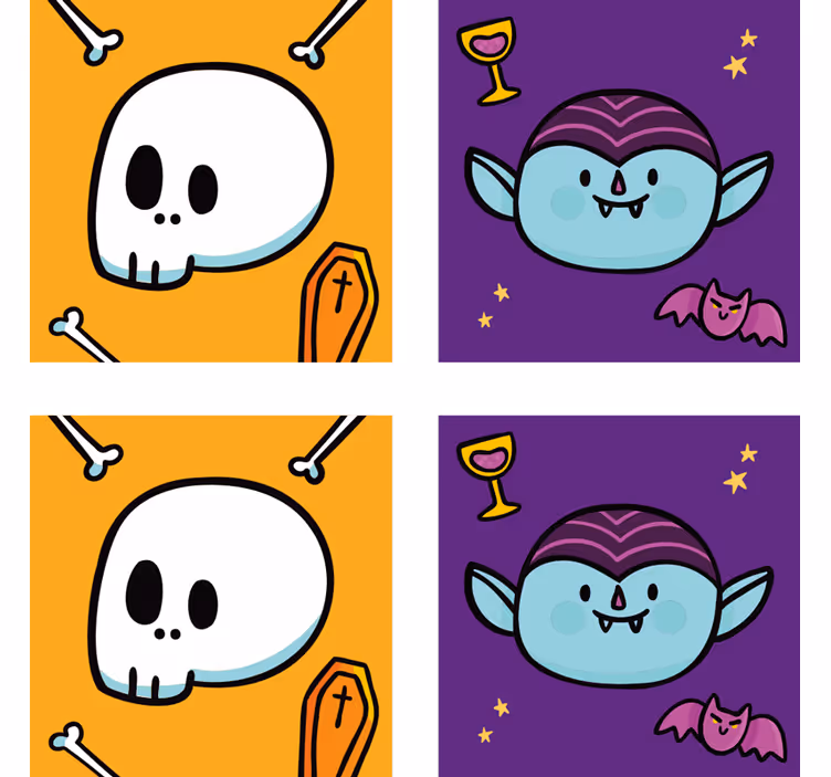 Sous verre halloween visages de vampires amusants - TenStickers