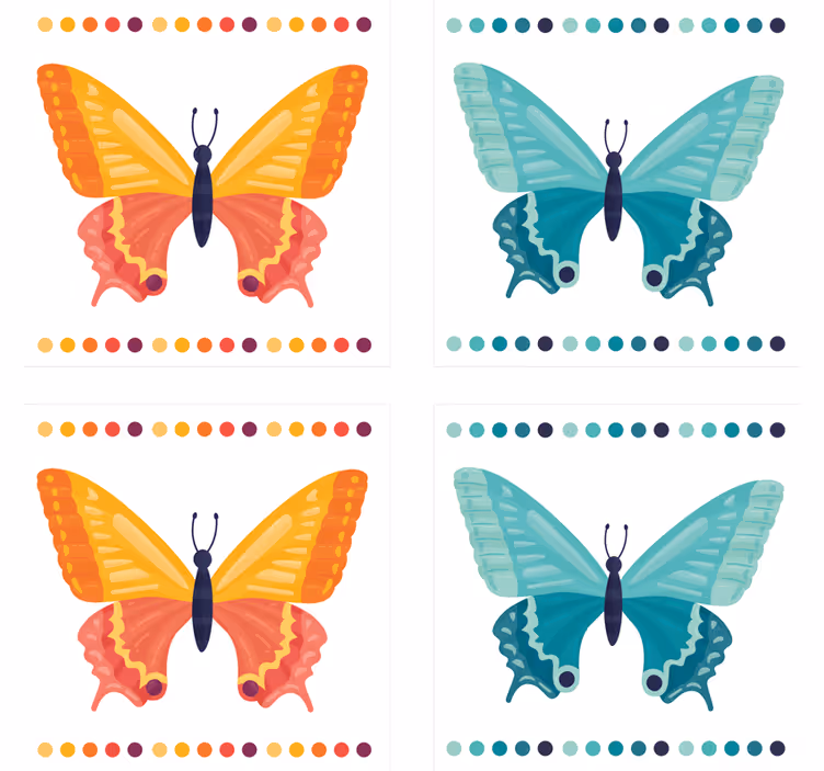 Sous verre geek motifs de papillons colorés - TenStickers