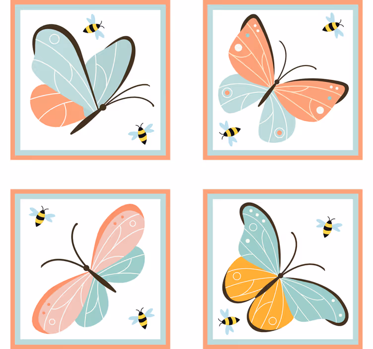 Sous verre geek motif de papillon coloré - TenStickers