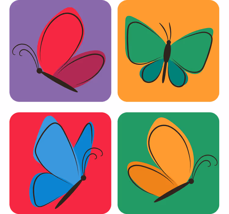 Sous verre geek motifs de papillons colorés - TenStickers