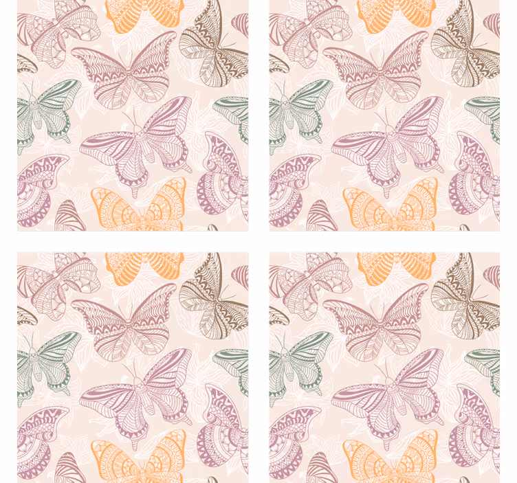 Sous verre motifs de papillons élaborés - TenStickers