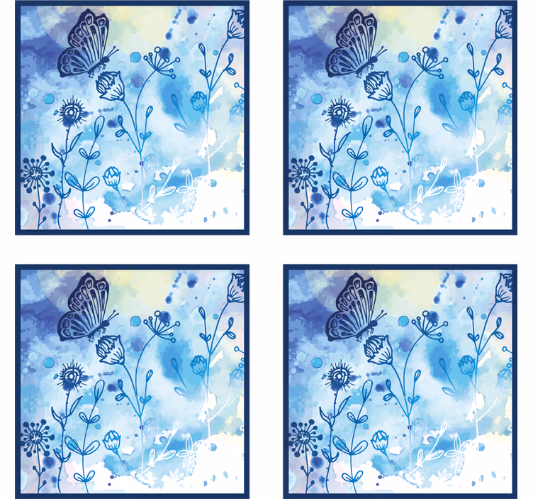 Sous verre motif floral aquarelle - TenStickers