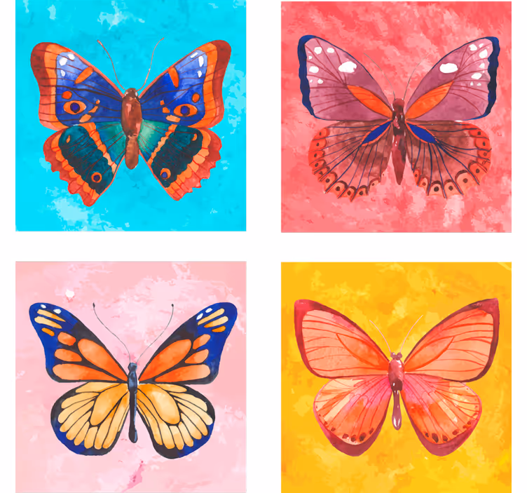 Sous verre geek illustration de papillon coloré - TenStickers