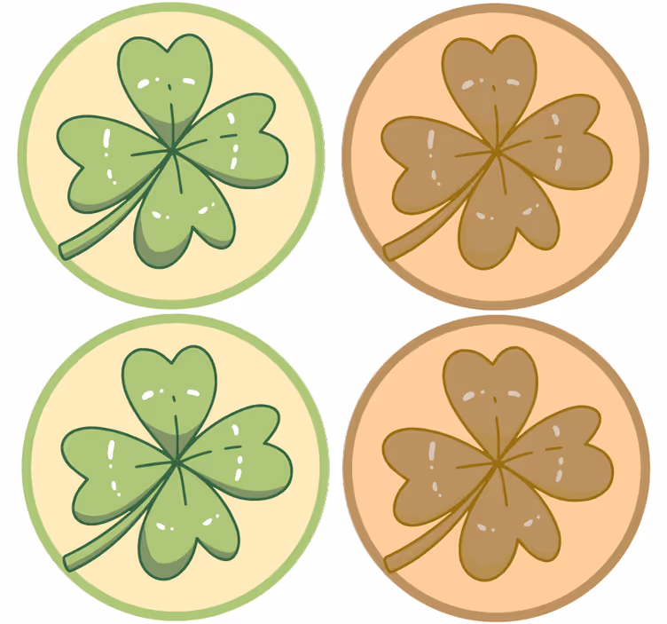 Sous verre geek designs de trèfle à quatre feuilles - TenStickers