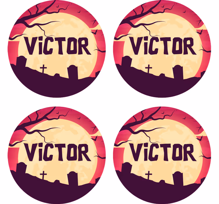 Sous verre halloween scène effrayante au clair de lune - TenStickers