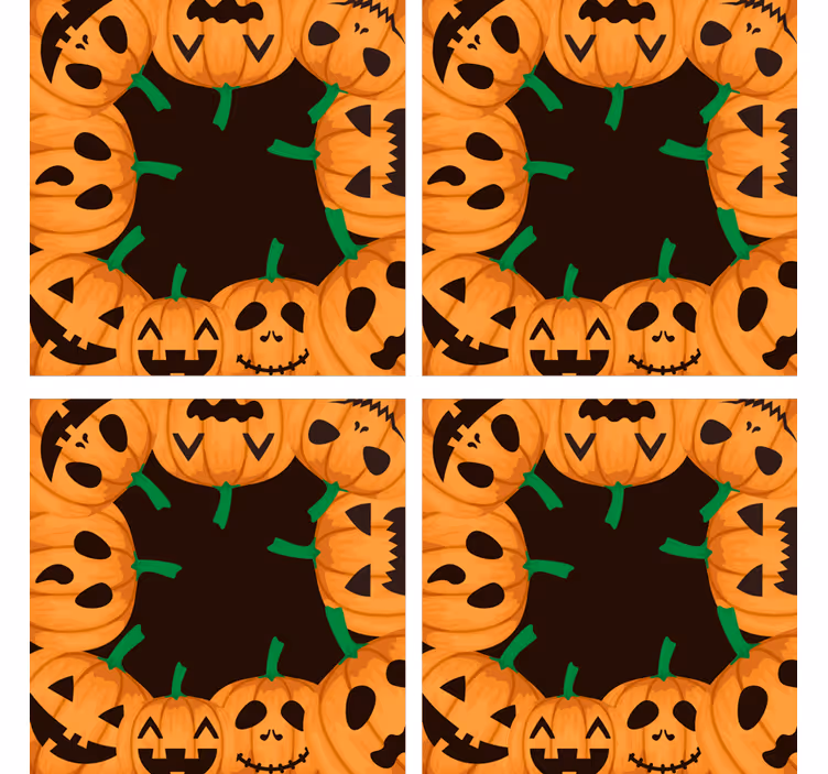 Sous verre halloween visages de citrouilles souriants - TenStickers