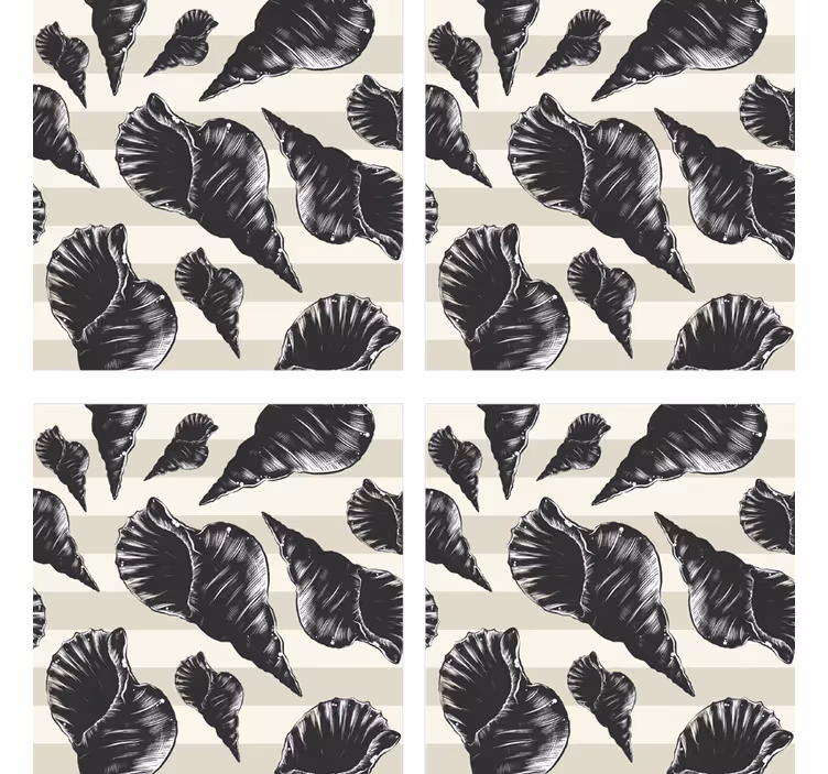 Sous verre motifs de coquillages élégants - TenStickers