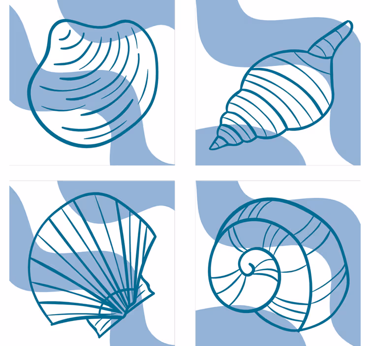 Sous verre geek illustrations de coquillages stylisées - TenStickers