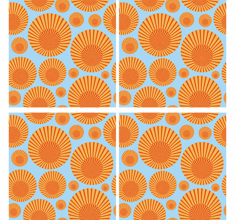 dessous de verre vintage Soleil des années 70 - TenStickers