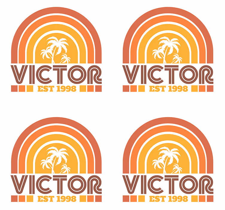 Dessous de verre vintage Soleil et palmiers - TenStickers