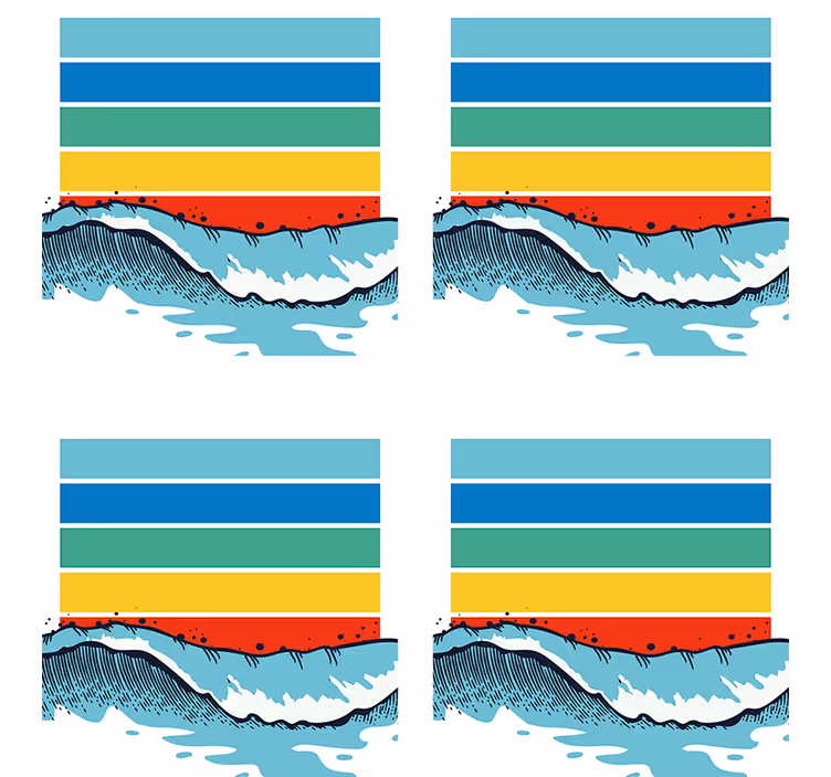 Sous verre motif de vagues colorées - TenStickers