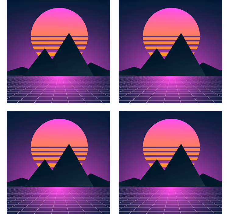 Sous-verres vintage et rétro soleil des années 70 - TenStickers