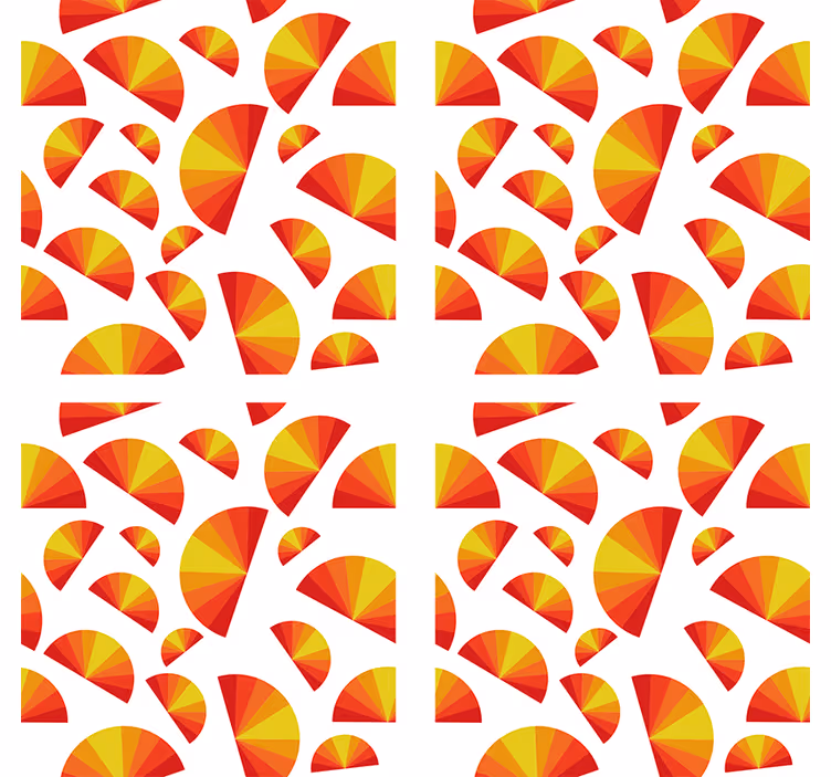 Sous verre motifs géométriques en éventail - TenStickers