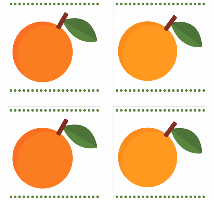 Sous verre moderne orange avec feuille - TenStickers