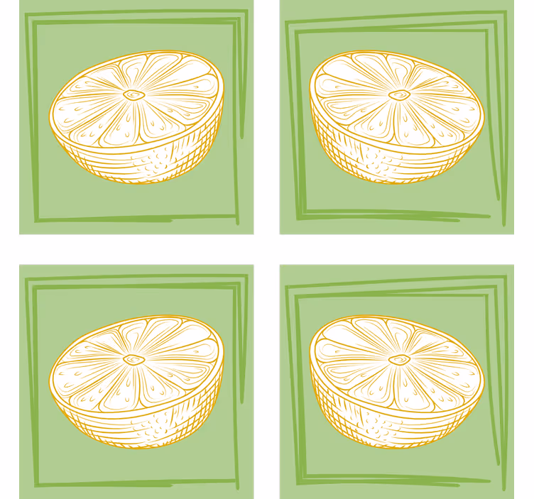 Sous verre personnalisable illustration de tranche de citron - TenStickers