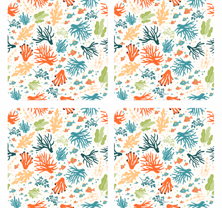 Sous verre motifs de corail colorés - TenStickers