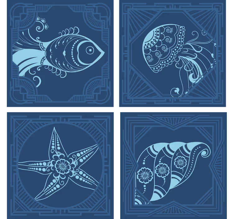 Sous verre geek créatures marines fantaisistes - TenStickers