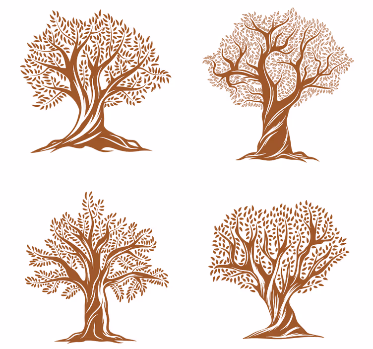 Sous verre bière silhouettes d'arbres détaillées - TenStickers