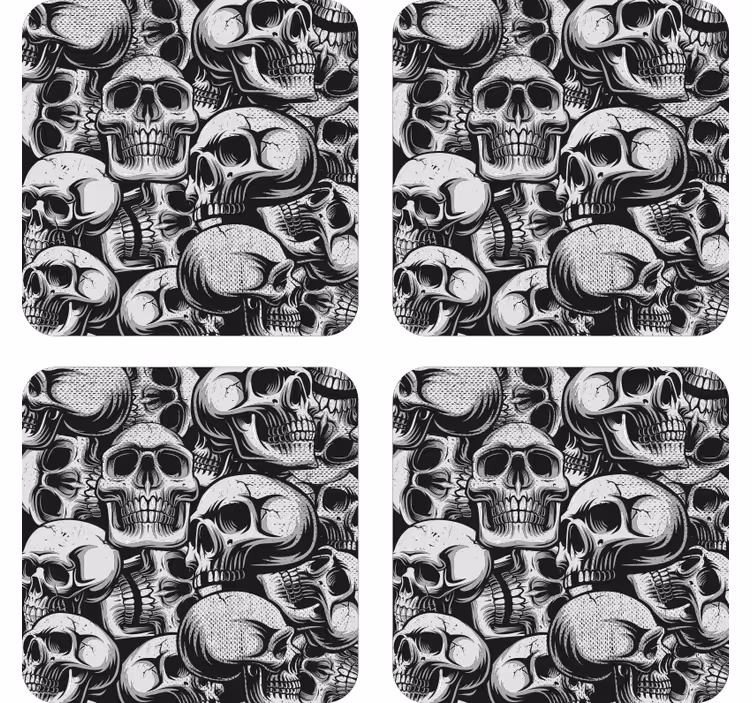Sous verre geek motif crâne monochrome - TenStickers