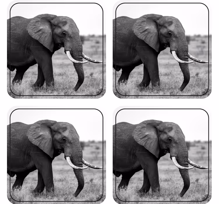 Sous verre geek motif silhouette d'éléphant - TenStickers