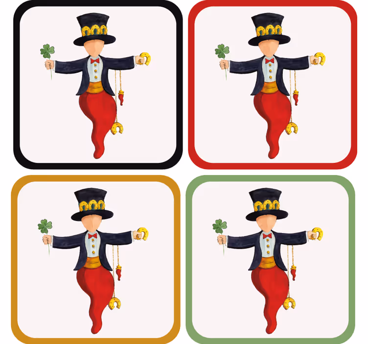 Sous verre geek personnage ludique avec trèfle - TenStickers