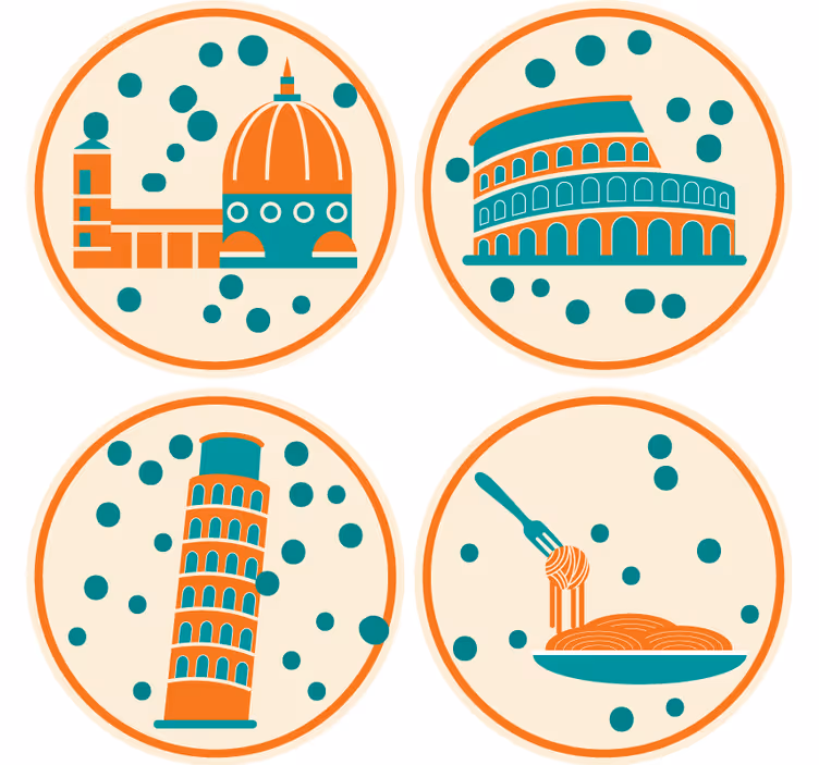 Sous verre moderne monuments emblématiques italiens - TenStickers