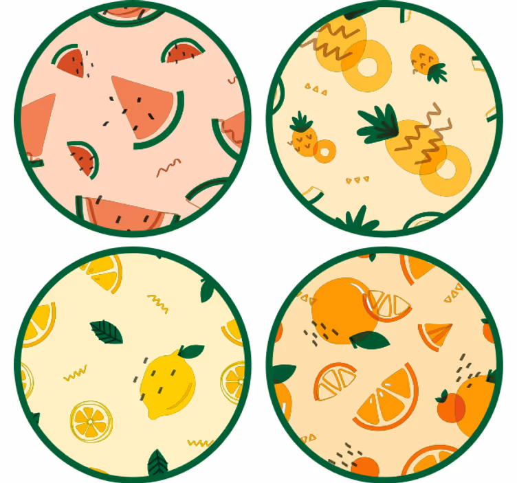 Sous verre geek motifs de fruits tropicaux - TenStickers