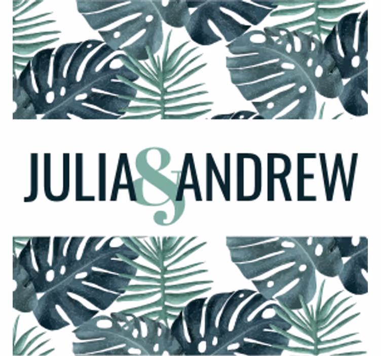 Sous verre mariage motif de feuille tropicale - TenStickers