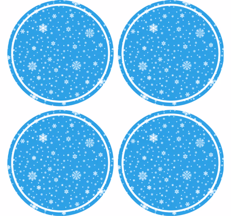 Sous verre noël motif flocon de neige rond - TenStickers