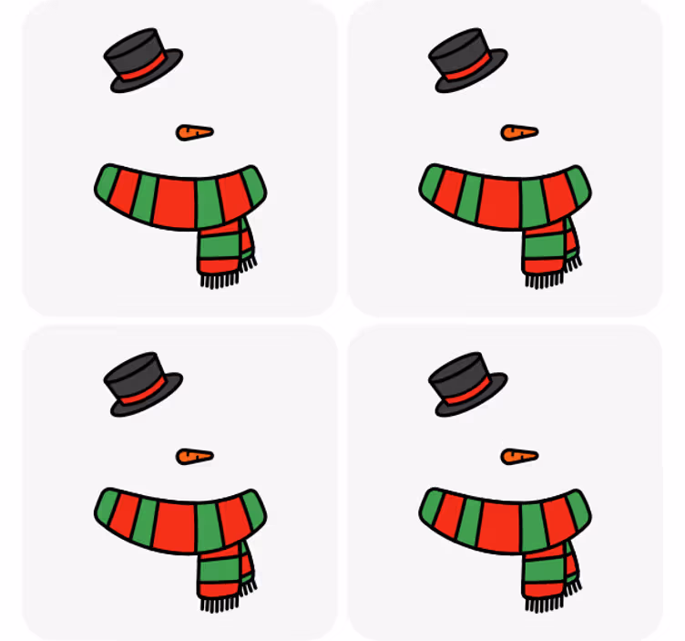 Sous verre noël ensemble accessoires bonhomme de neige - TenStickers