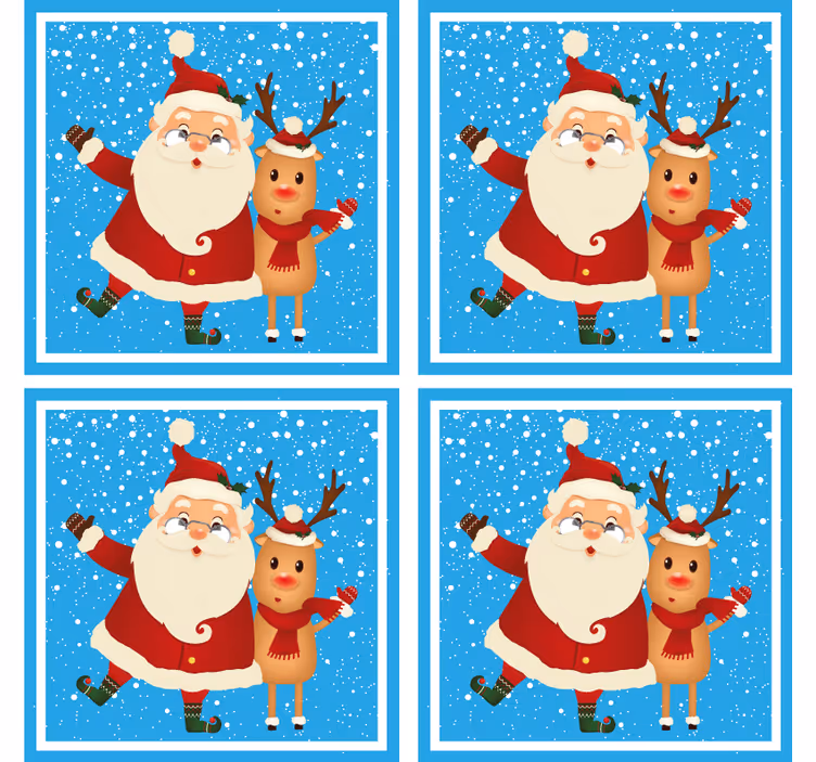 Sous verre noël père noël et rennes - TenStickers