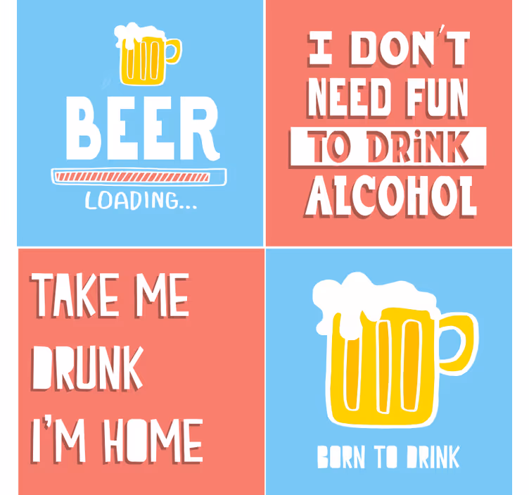 Sous verre bière citations amusantes sur les boissons - TenStickers