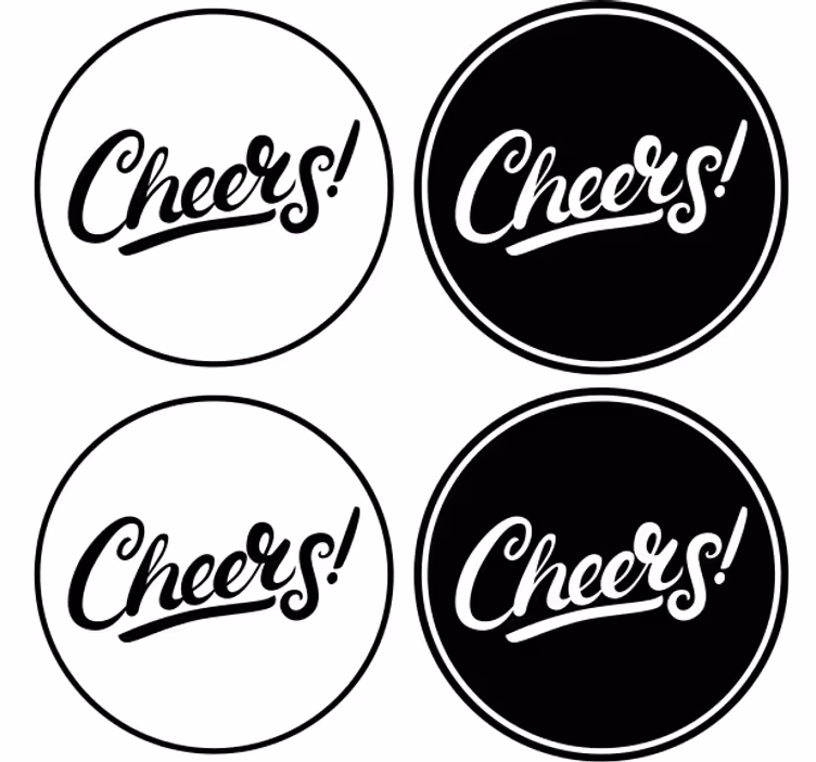 Sous verre bière typographie élégante cheers - TenStickers