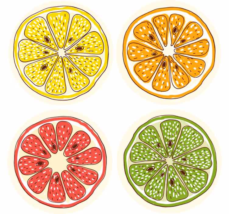 dessous de verre vintage Fruits différents - TenStickers