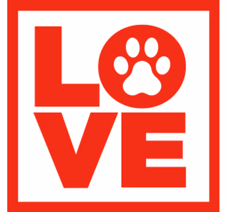 Sous verre citation design patte d'amour - TenStickers