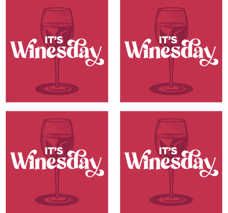 Sous verre citation mercredi verre de vin - TenStickers