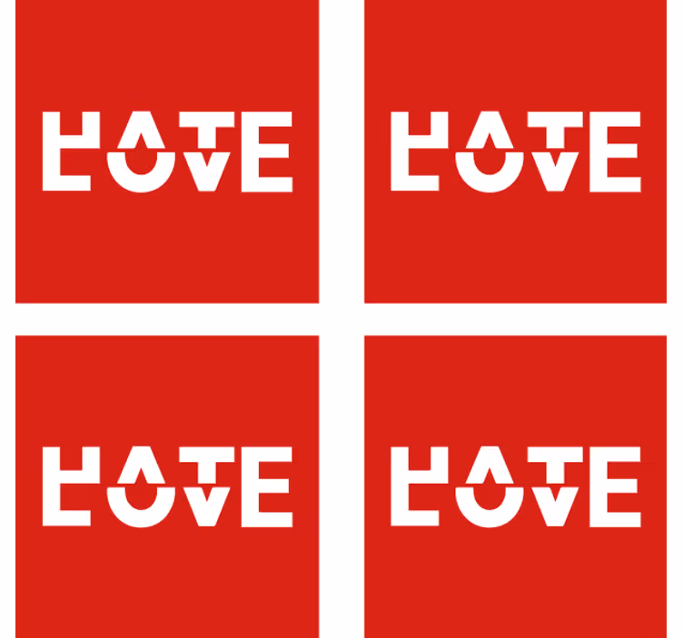 dessous de verre citation Déteste l'amour - TenStickers