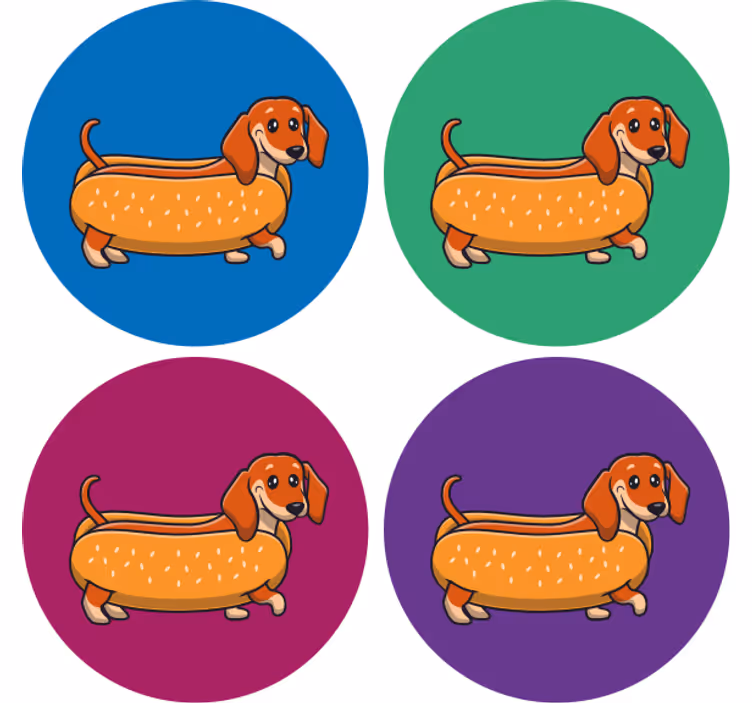 Dessous de verre tres moderne Chiot teckel - TenStickers