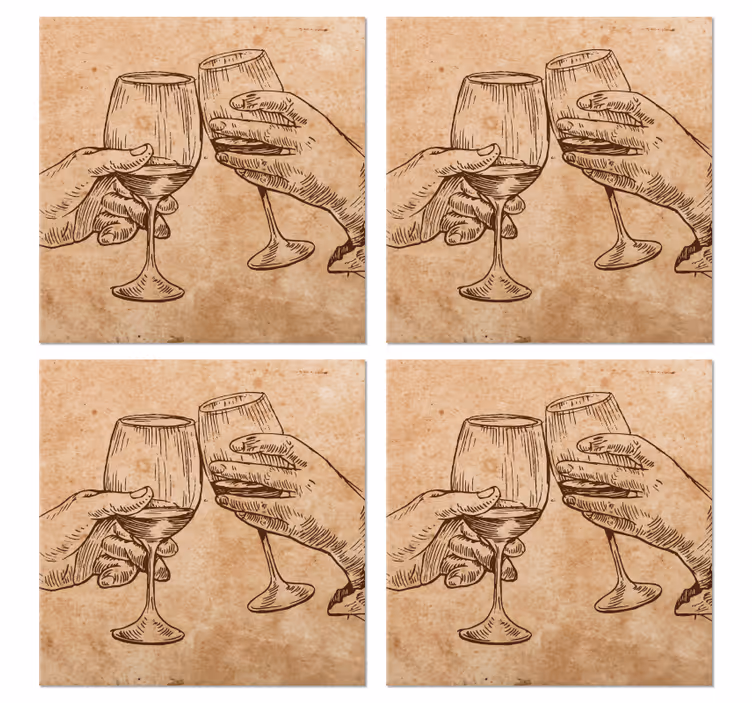 Sous verre bière verres dessinés à la main - TenStickers