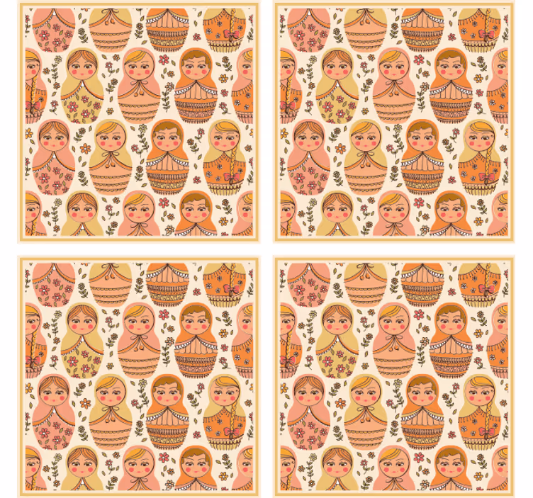Sous verre geek motifs de poupées russes colorées - TenStickers