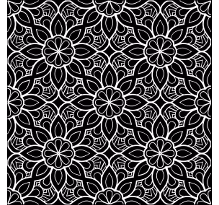Dessous de verre motif floral noir et blanc - TenStickers