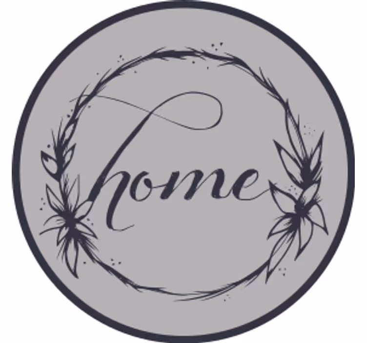 Sous verre citation cercle floral élégant à la maison - TenStickers