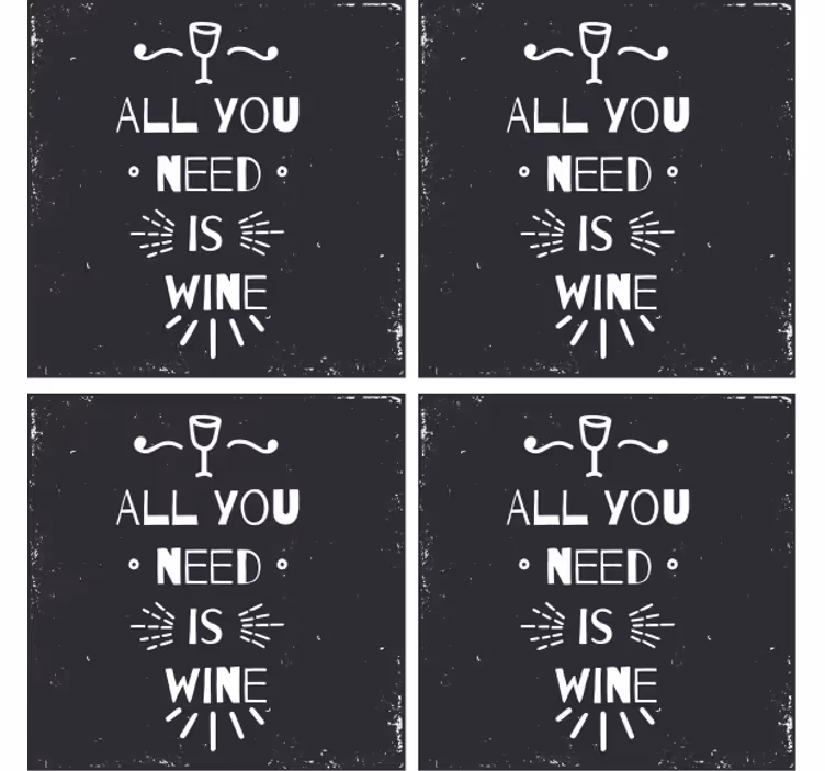 Sous verre citation nécessité du vin - TenStickers